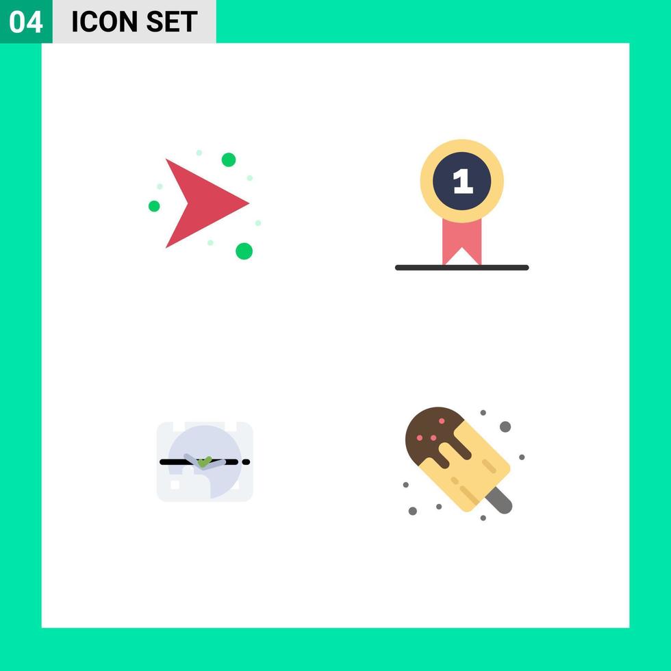 moderno conjunto de 4 4 plano íconos y símbolos tal como flechas fecha Derecha S t hora editable vector diseño elementos