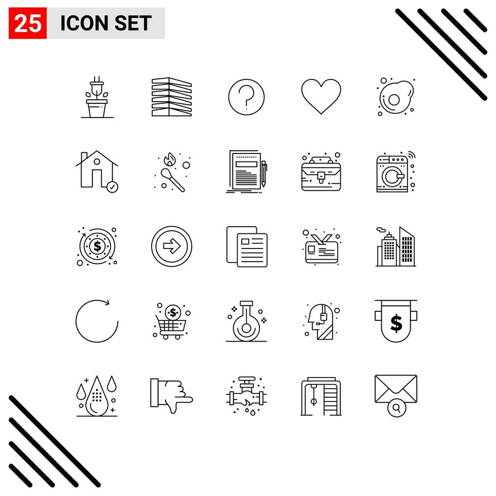 Set of 25 Modern UI Icons Symbols Signs for egg twitter basic like heart Editable Vector Design Elements