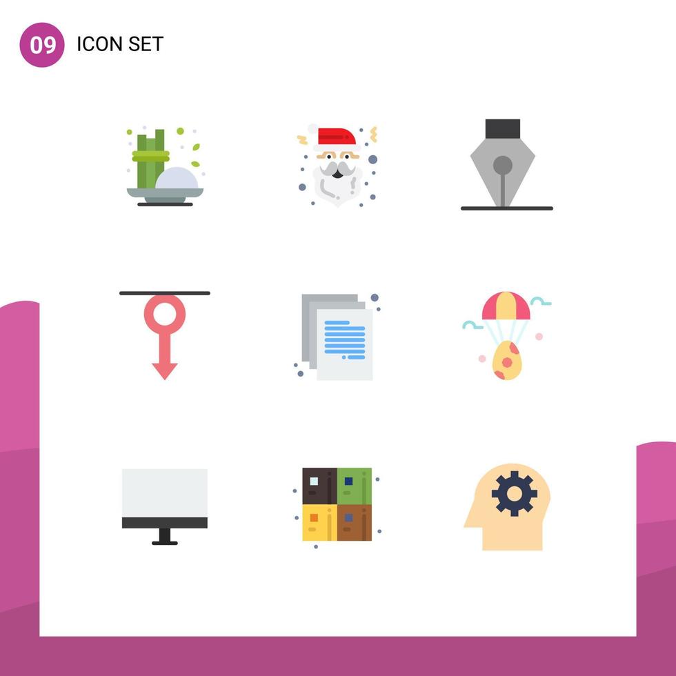 User Interface Pack of 9 Basic Flat Colors of doc men ink man human Editable Vector Design Elements