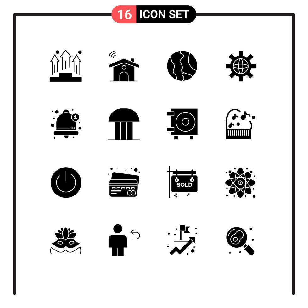 Stock Vector Icon Pack of 16 Line Signs and Symbols for technical globe house world world Editable Vector Design Elements