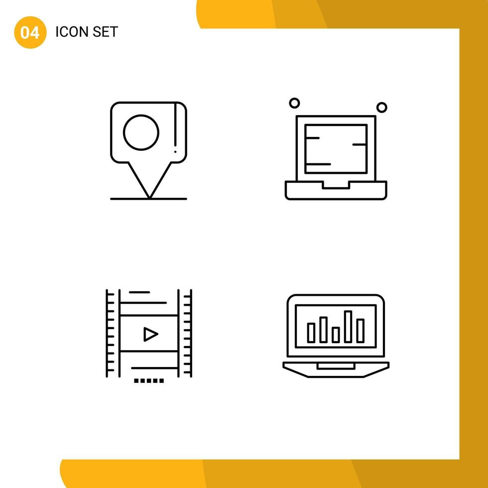 4 Creative Icons Modern Signs and Symbols of bangladesh vedio bangla electronic filam Editable Vector Design Elements