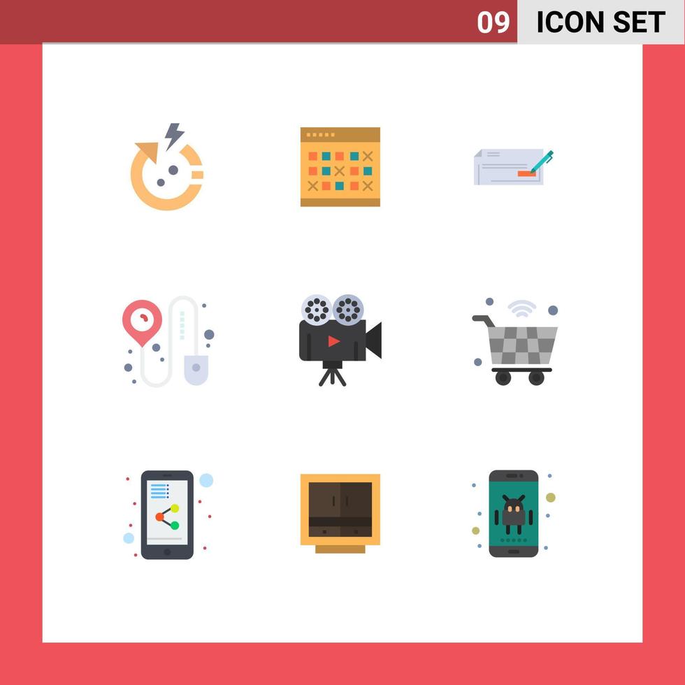 Set of 9 Modern UI Icons Symbols Signs for booking finance month business bank Editable Vector Design Elements