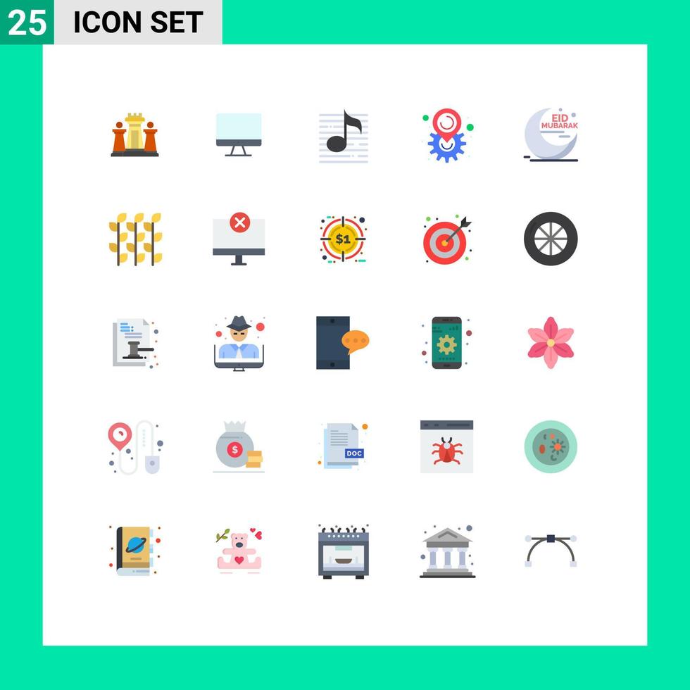 25 Creative Icons Modern Signs and Symbols of setting location hardware gear sound Editable Vector Design Elements