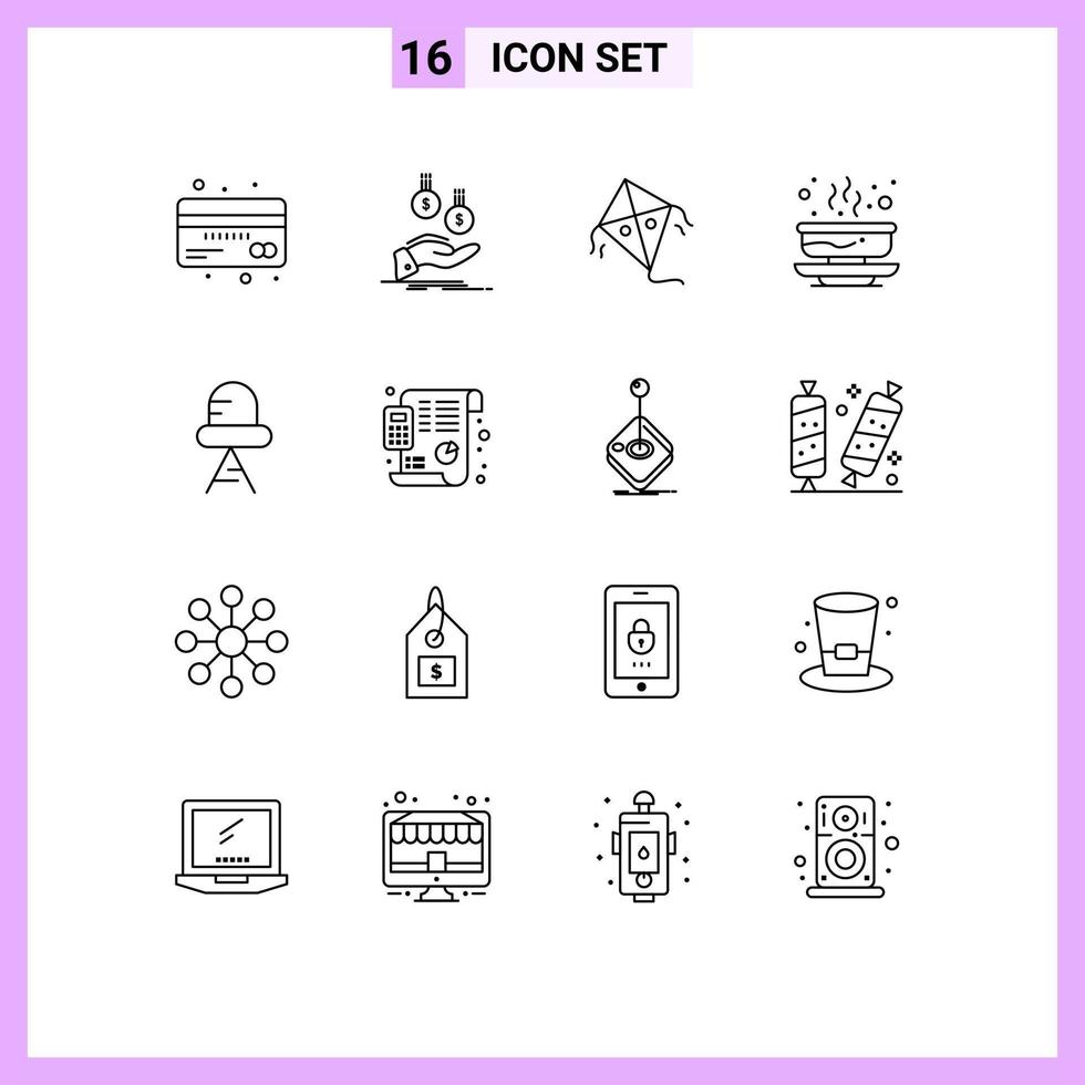 16 Creative Icons Modern Signs and Symbols of fall soup payment hot flying Editable Vector Design Elements