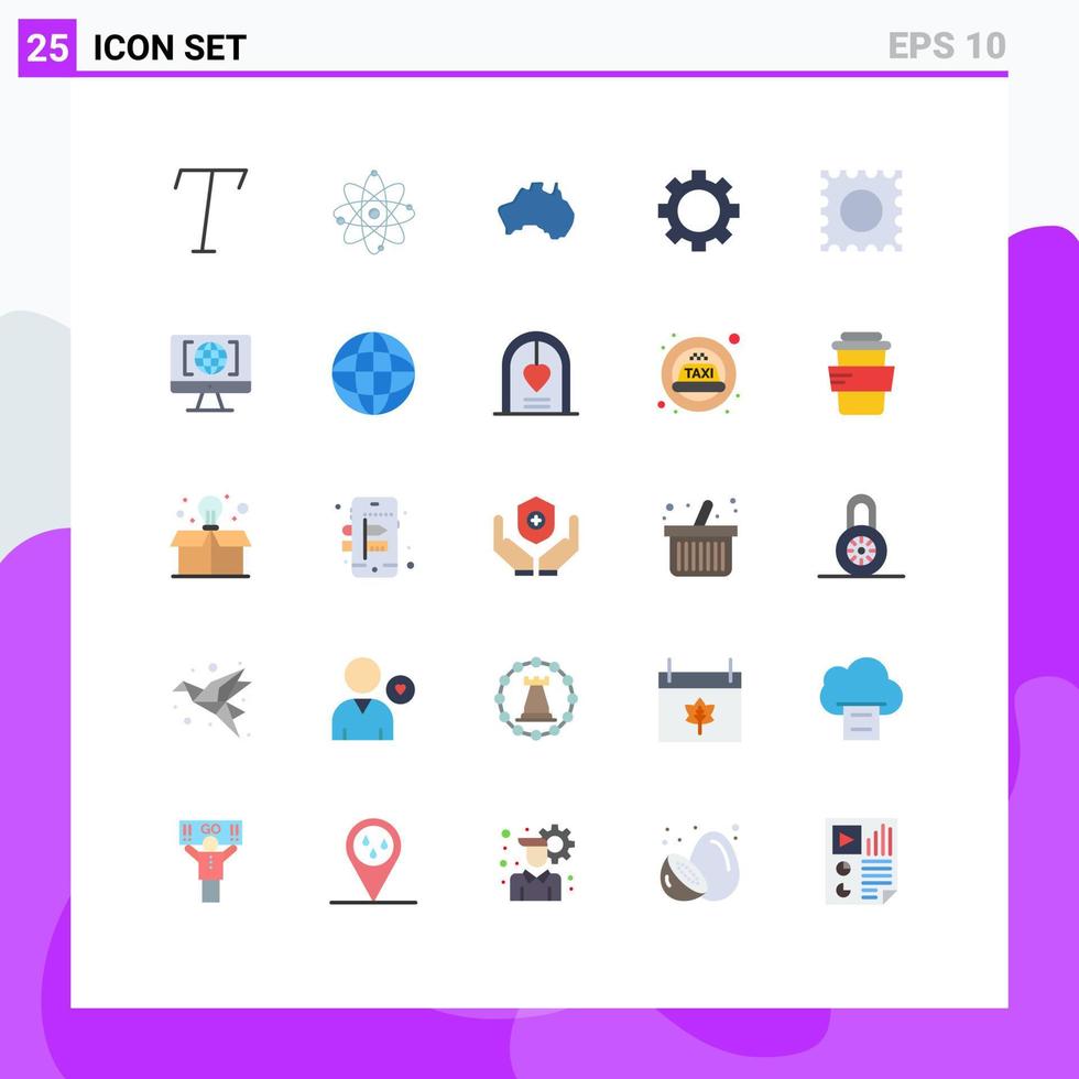 Flat Color Pack of 25 Universal Symbols of lsd technology country set devices Editable Vector Design Elements