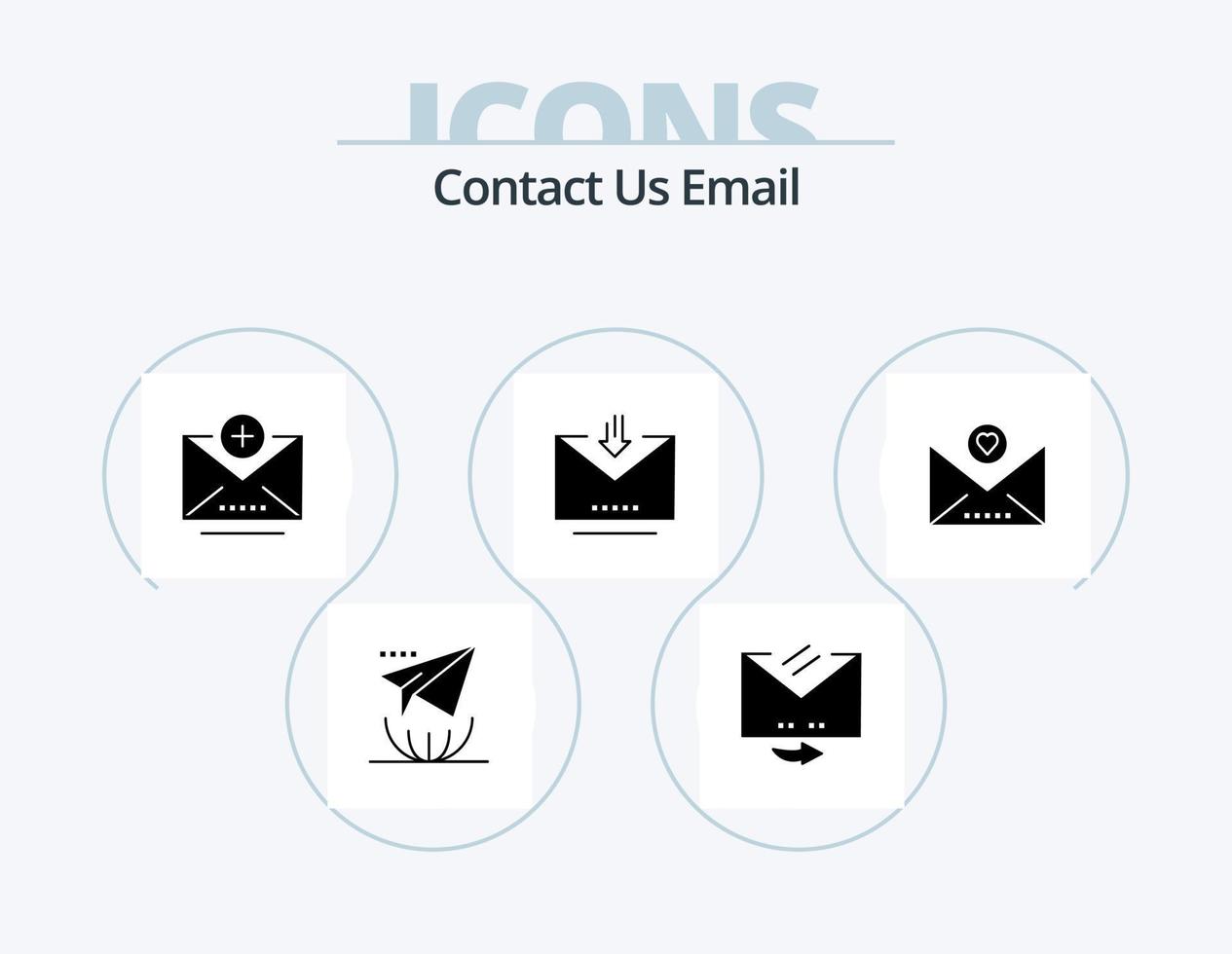 Email Glyph Icon Pack 5 Icon Design. message. email. add. retrieve. email vector