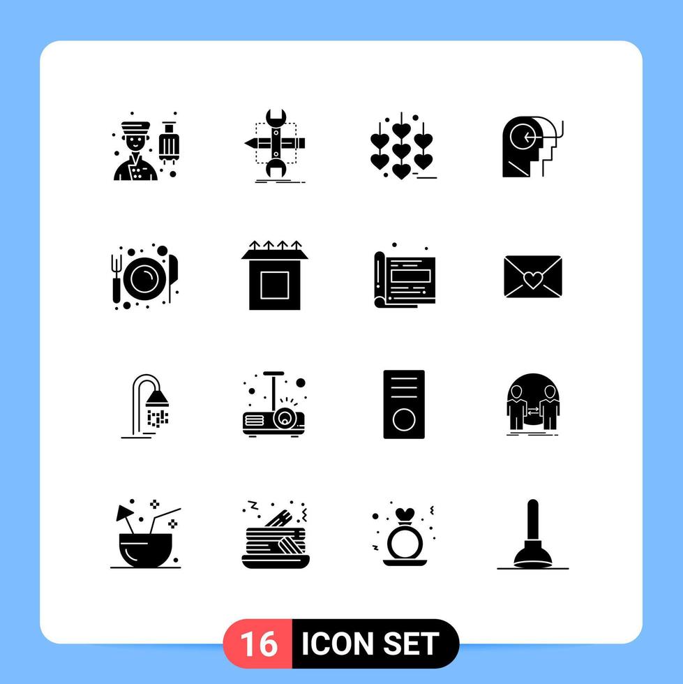 16 Creative Icons Modern Signs and Symbols of dining head sketch teaching chain Editable Vector Design Elements