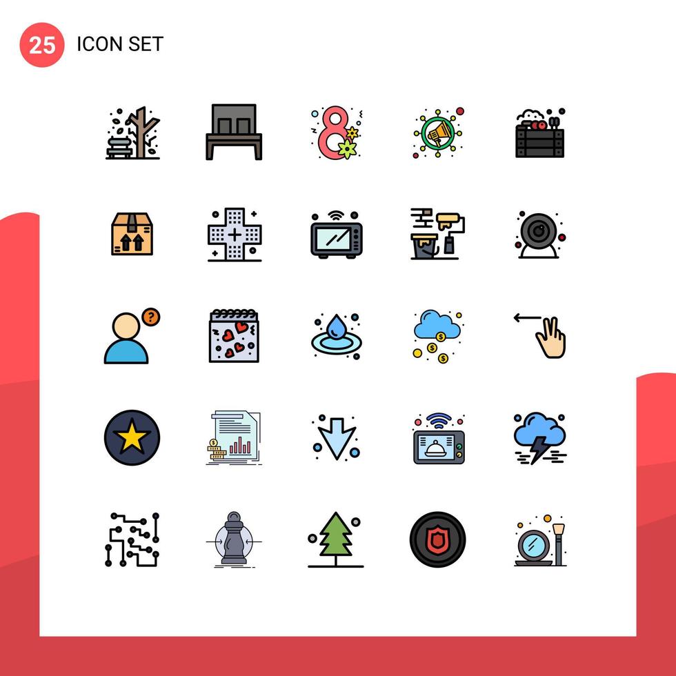Set of 25 Modern UI Icons Symbols Signs for farm agriculture day viral marketing Editable Vector Design Elements