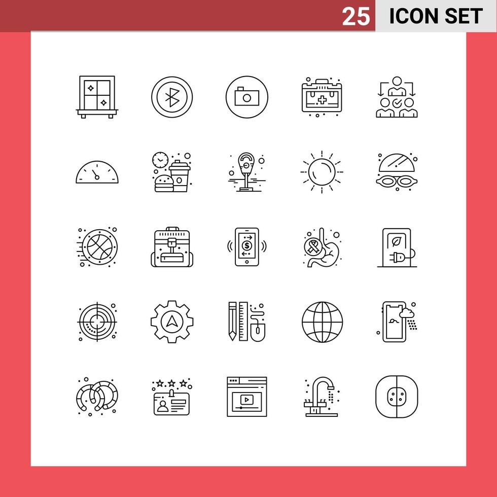Set of 25 Vector Lines on Grid for performance distribution multimedia delegating assignment Editable Vector Design Elements