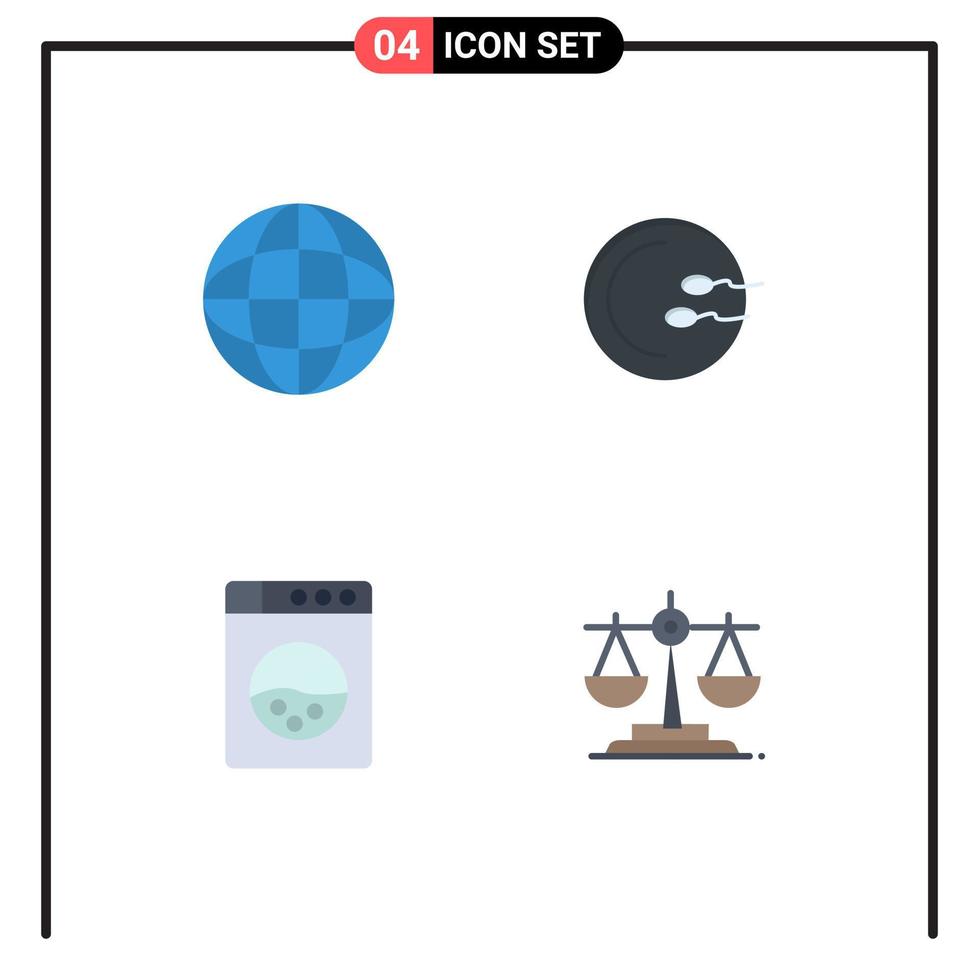 Set of 4 Commercial Flat Icons pack for map ireland medical machine 5 Editable Vector Design Elements