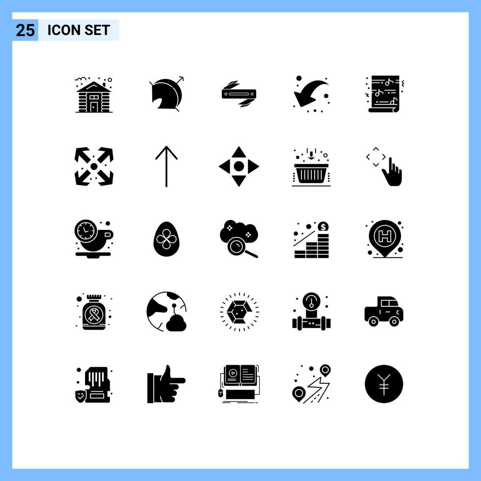 25 Universal Solid Glyphs Set for Web and Mobile Applications christmas down sport share blade Editable Vector Design Elements