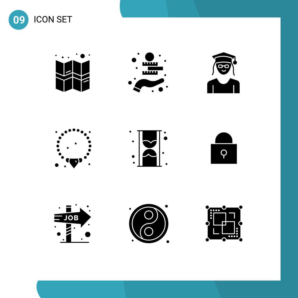 9 9 creativo íconos moderno señales y símbolos de compras hora educación vaso joyería editable vector diseño elementos