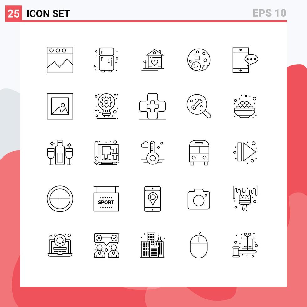 25 Creative Icons Modern Signs and Symbols of cell mobile family planet flag Editable Vector Design Elements