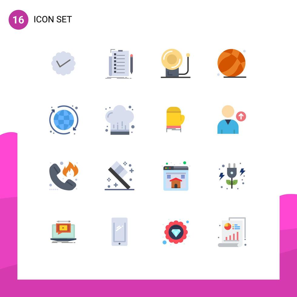 Pack of 16 Modern Flat Colors Signs and Symbols for Web Print Media such as web father list dad equipment Editable Pack of Creative Vector Design Elements