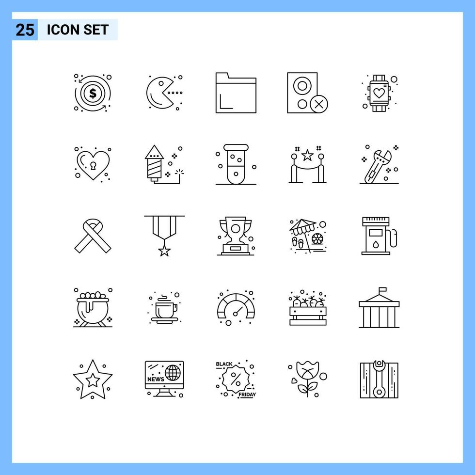 valores vector icono paquete de 25 línea señales y símbolos para amor eliminar archivo hardware dispositivos editable vector diseño elementos