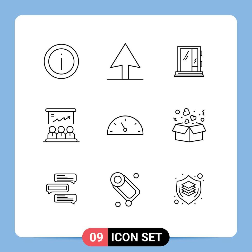 Outline Pack of 9 Universal Symbols of performance marketing building team board Editable Vector Design Elements