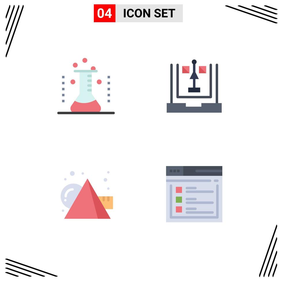 User Interface Pack of 4 Basic Flat Icons of health planning laboratory develop arts Editable Vector Design Elements