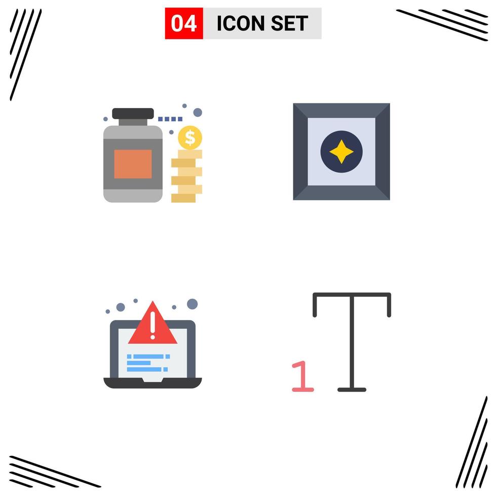 editable vector línea paquete de 4 4 sencillo plano íconos de moneda pruebas ahorros producto fuente editable vector diseño elementos