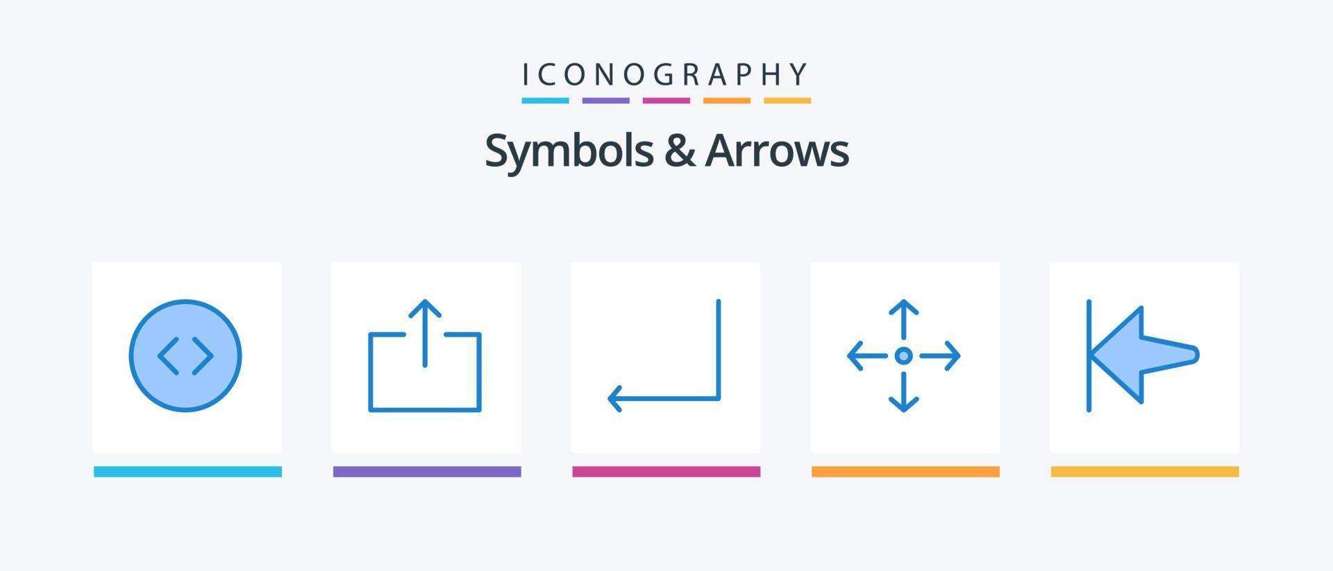 Symbols and Arrows Blue 5 Icon Pack Including . enter. start. arrow. Creative Icons Design vector
