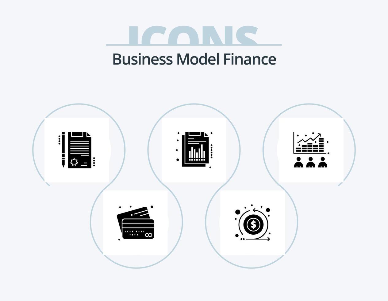Finance Glyph Icon Pack 5 Icon Design. data. report. return. quarterly. annual vector