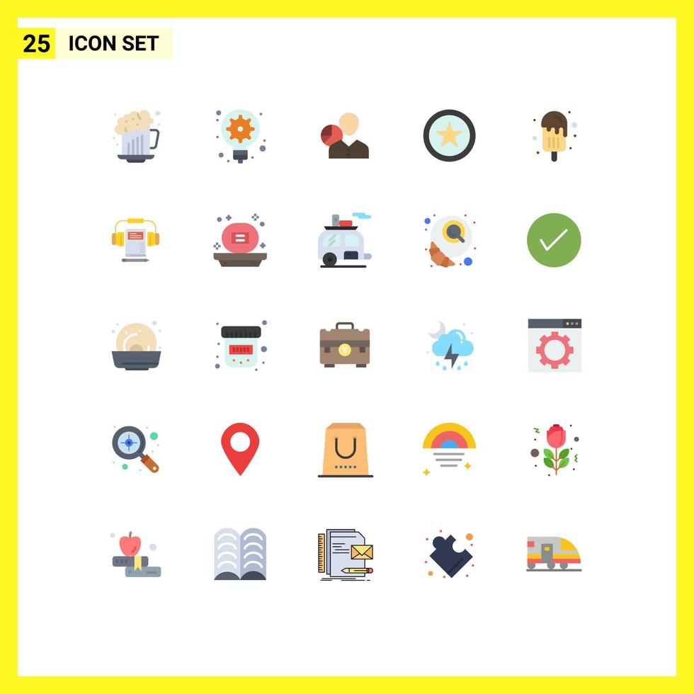 Modern Set of 25 Flat Colors and symbols such as dessert favorite graph statistics manager Editable Vector Design Elements