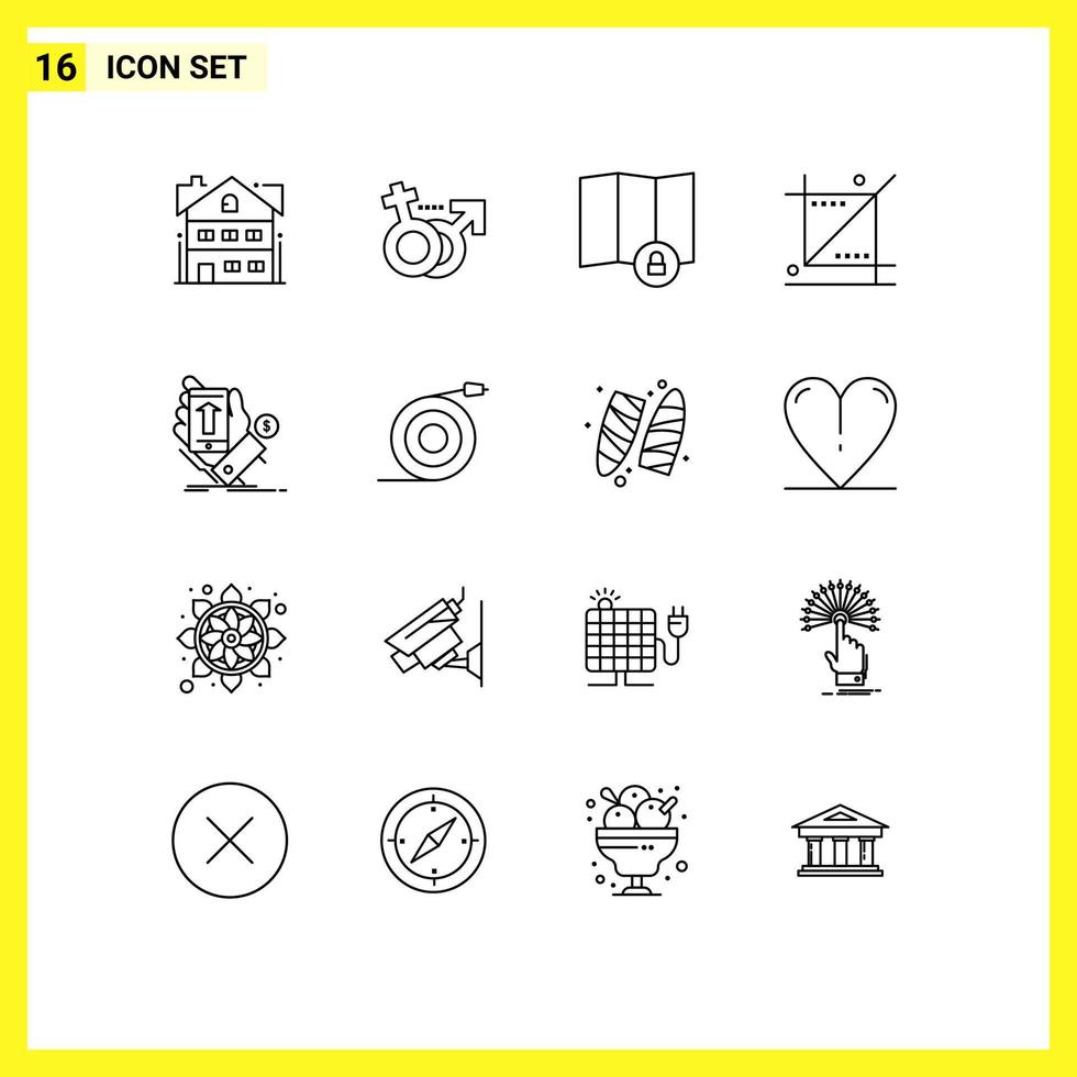 16 Creative Icons Modern Signs and Symbols of hand tools location tool design Editable Vector Design Elements