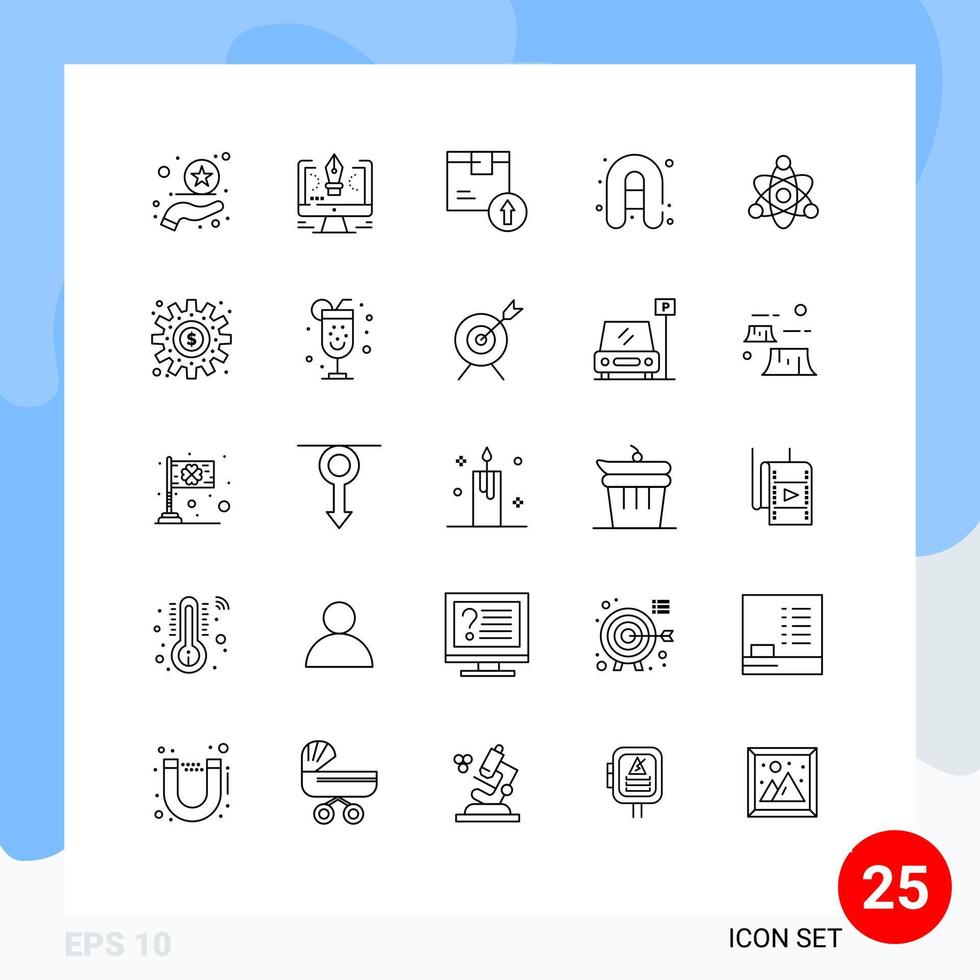 Stock Vector Icon Pack of 25 Line Signs and Symbols for educate travel arrow up camping product Editable Vector Design Elements