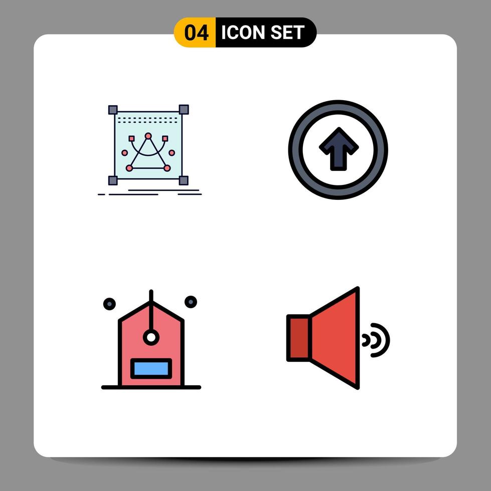 Modern Set of 4 Filledline Flat Colors and symbols such as edit check resize user counter Editable Vector Design Elements
