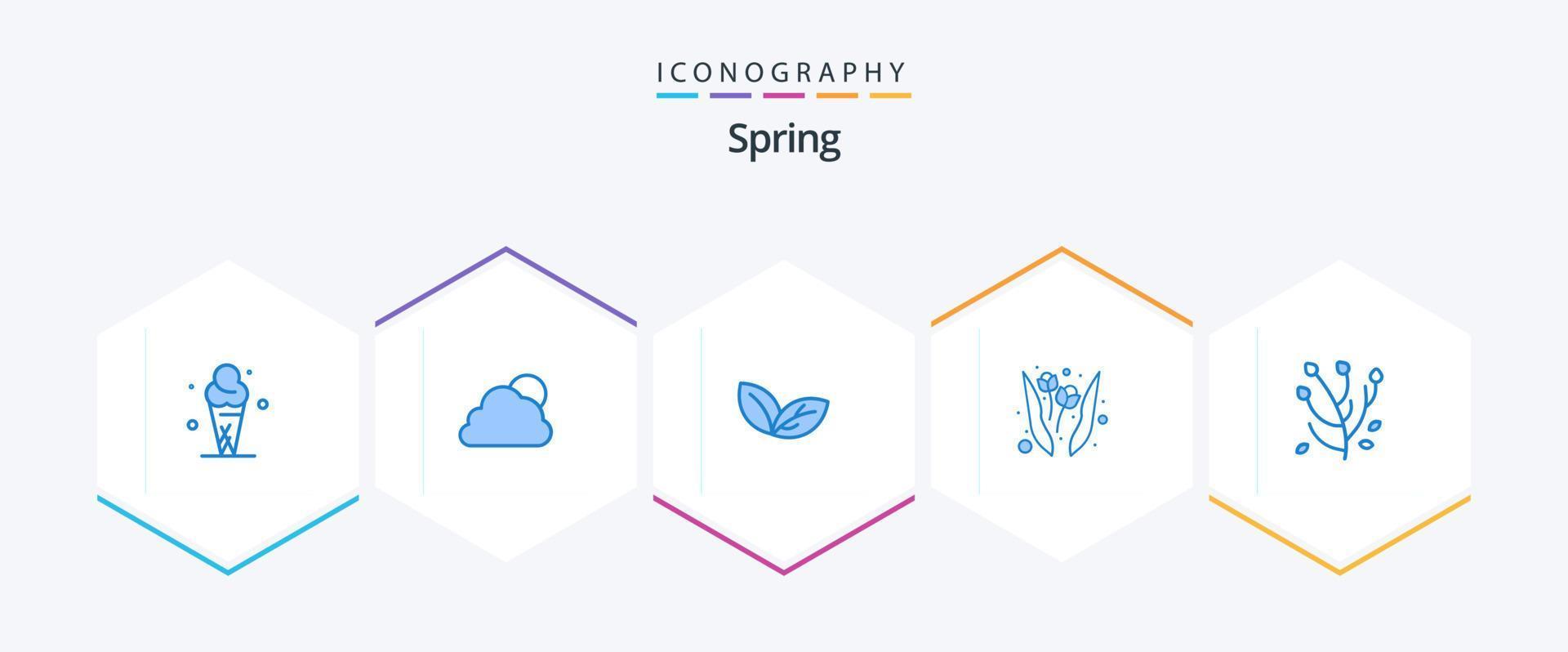 Spring 25 Blue icon pack including flower. anemone. growth. nature. flower vector