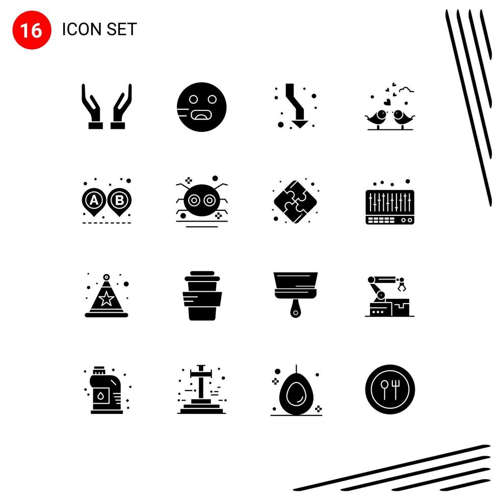 16 Solid Glyph concept for Websites Mobile and Apps destination loving arrows love bride Editable Vector Design Elements