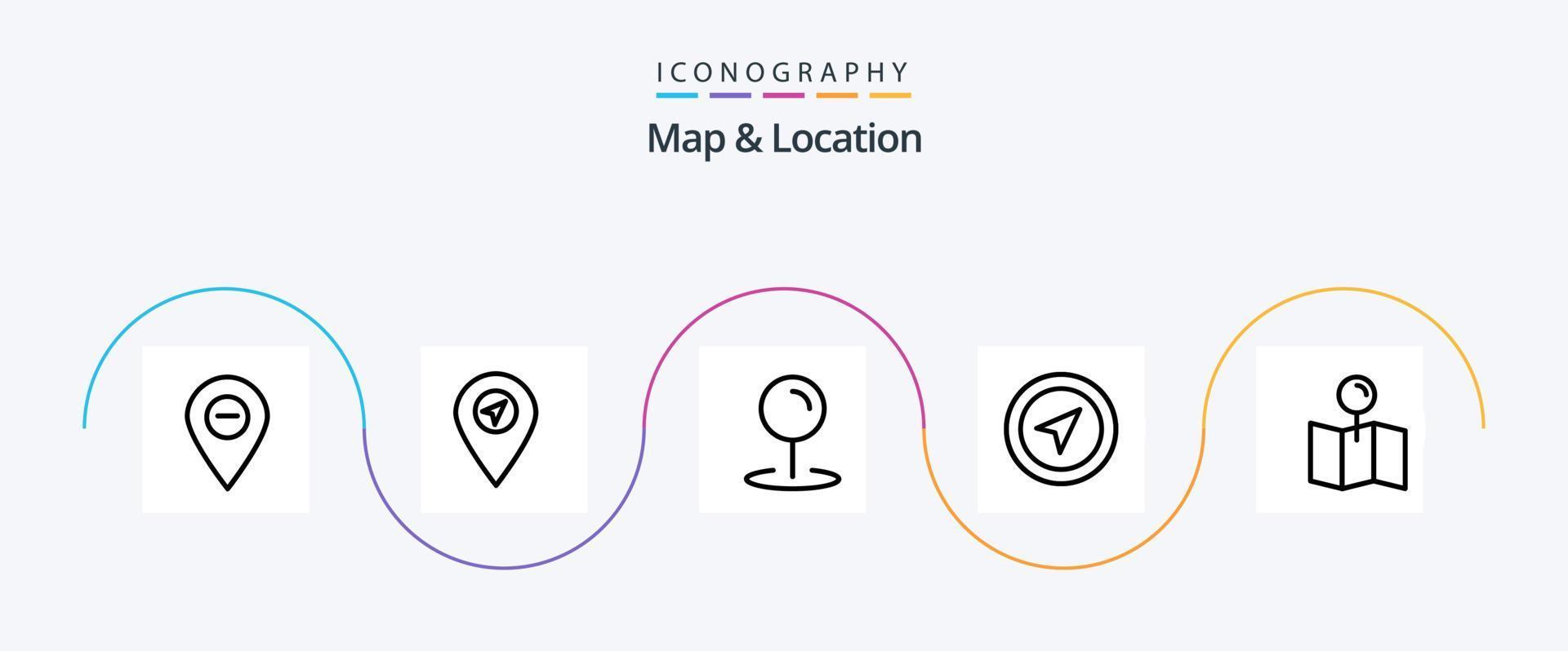 Map and Location Line 5 Icon Pack Including . location. vector