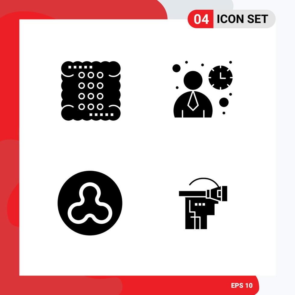 Set of Modern UI Icons Symbols Signs for cookie ripple food ui cryptocurrency Editable Vector Design Elements