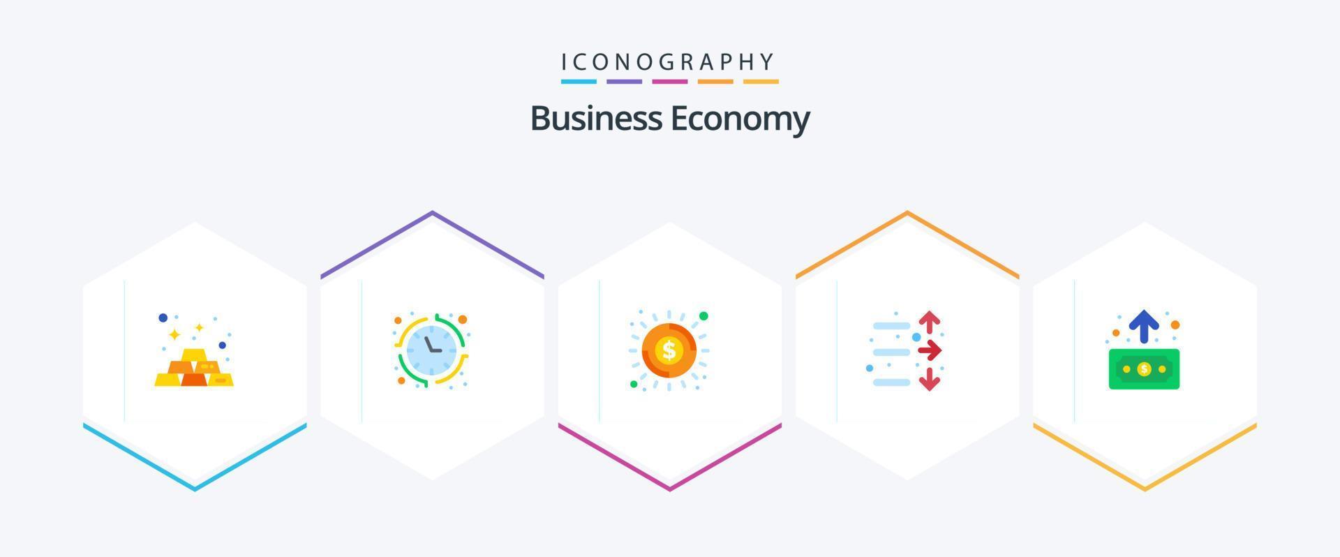economía 25 plano icono paquete incluso economía. existencias. bancario. mercado. abajo vector