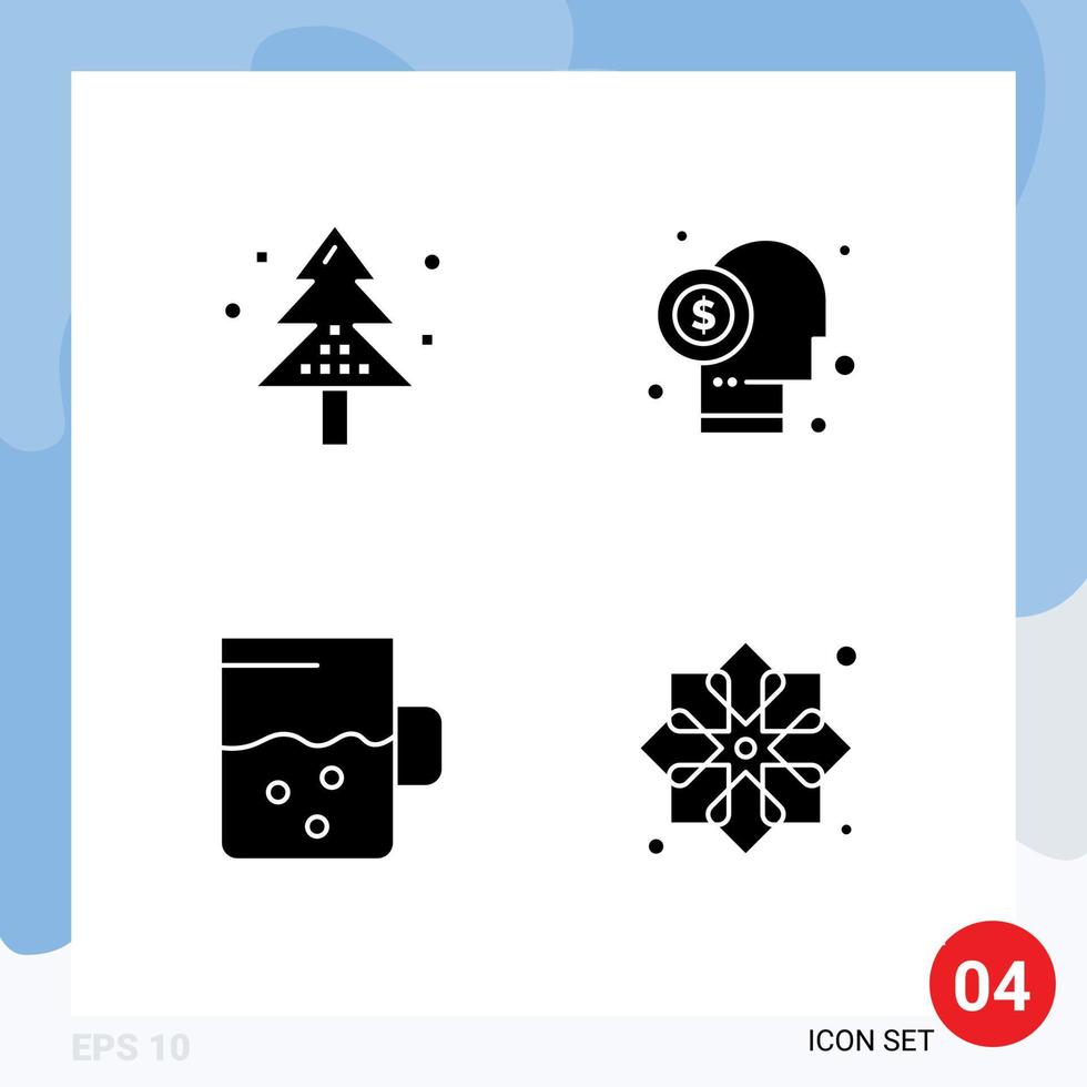 Universal Icon Symbols Group of 4 Modern Solid Glyphs of celebration shareholder holiday capitalist drink Editable Vector Design Elements