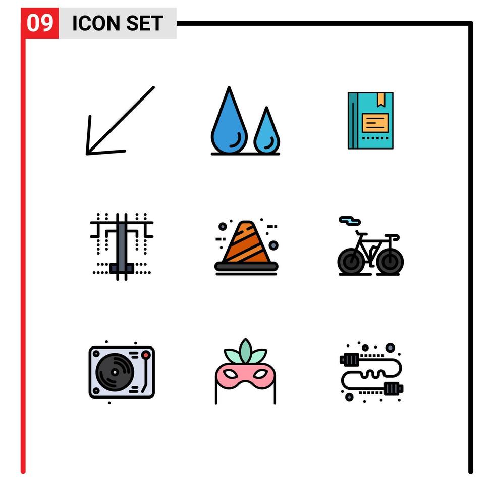 Universal Icon Symbols Group of 9 Modern Filledline Flat Colors of architecture process book creative notebook Editable Vector Design Elements