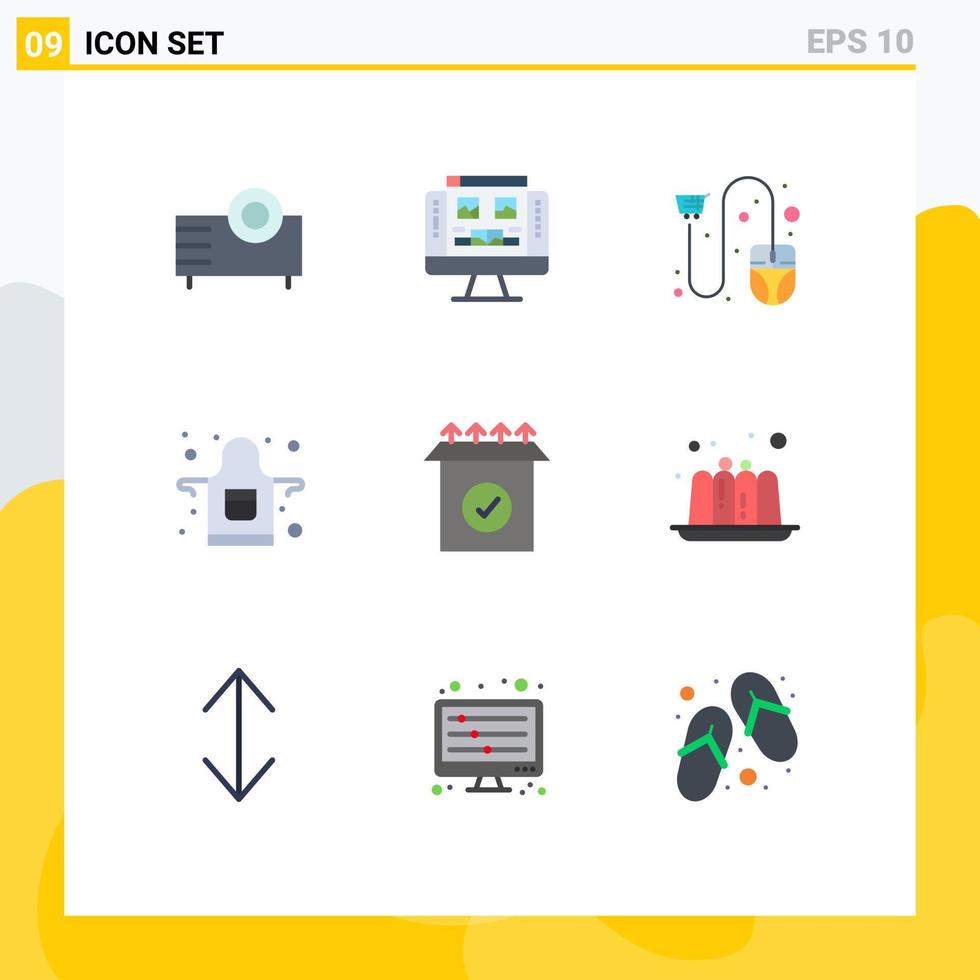 9 Creative Icons Modern Signs and Symbols of product cook screen apron mouse Editable Vector Design Elements