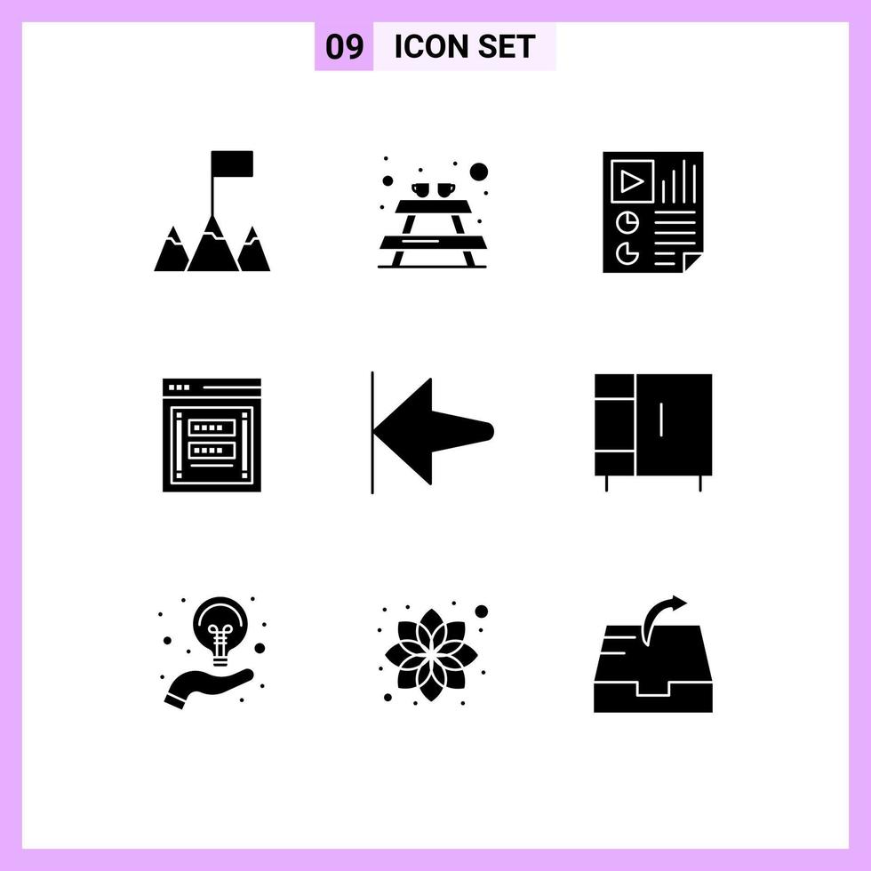 9 Creative Icons Modern Signs and Symbols of start arrow report phishing login Editable Vector Design Elements