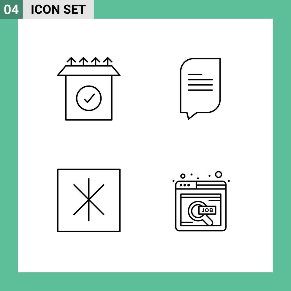 Group of 4 Modern Filledline Flat Colors Set for product find chat fridge search Editable Vector Design Elements