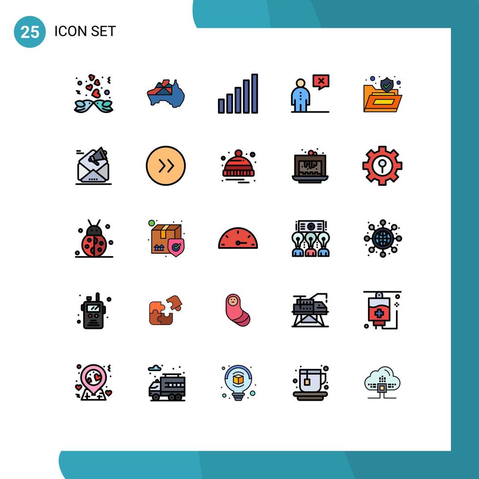 25 Creative Icons Modern Signs and Symbols of lock management connection human communication Editable Vector Design Elements