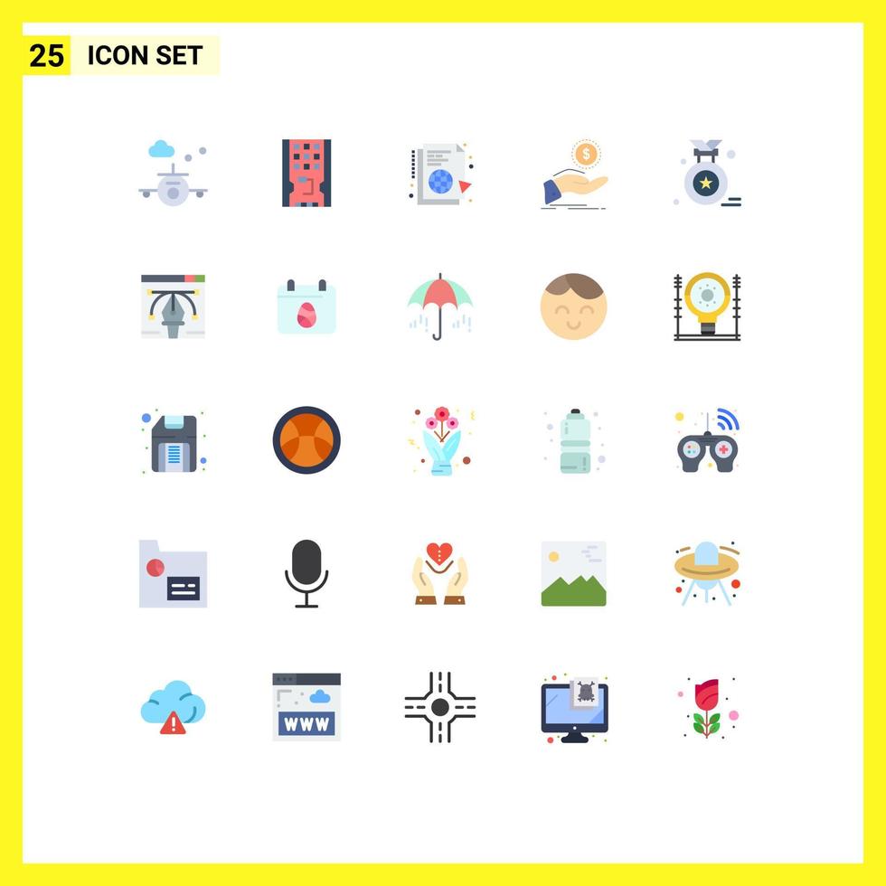 25 Universal Flat Colors Set for Web and Mobile Applications finance cash out ssd help internet Editable Vector Design Elements