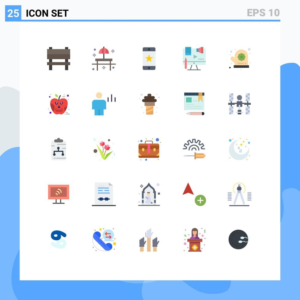 Group of 25 Modern Flat Colors Set for law copyright table content smartphone Editable Vector Design Elements