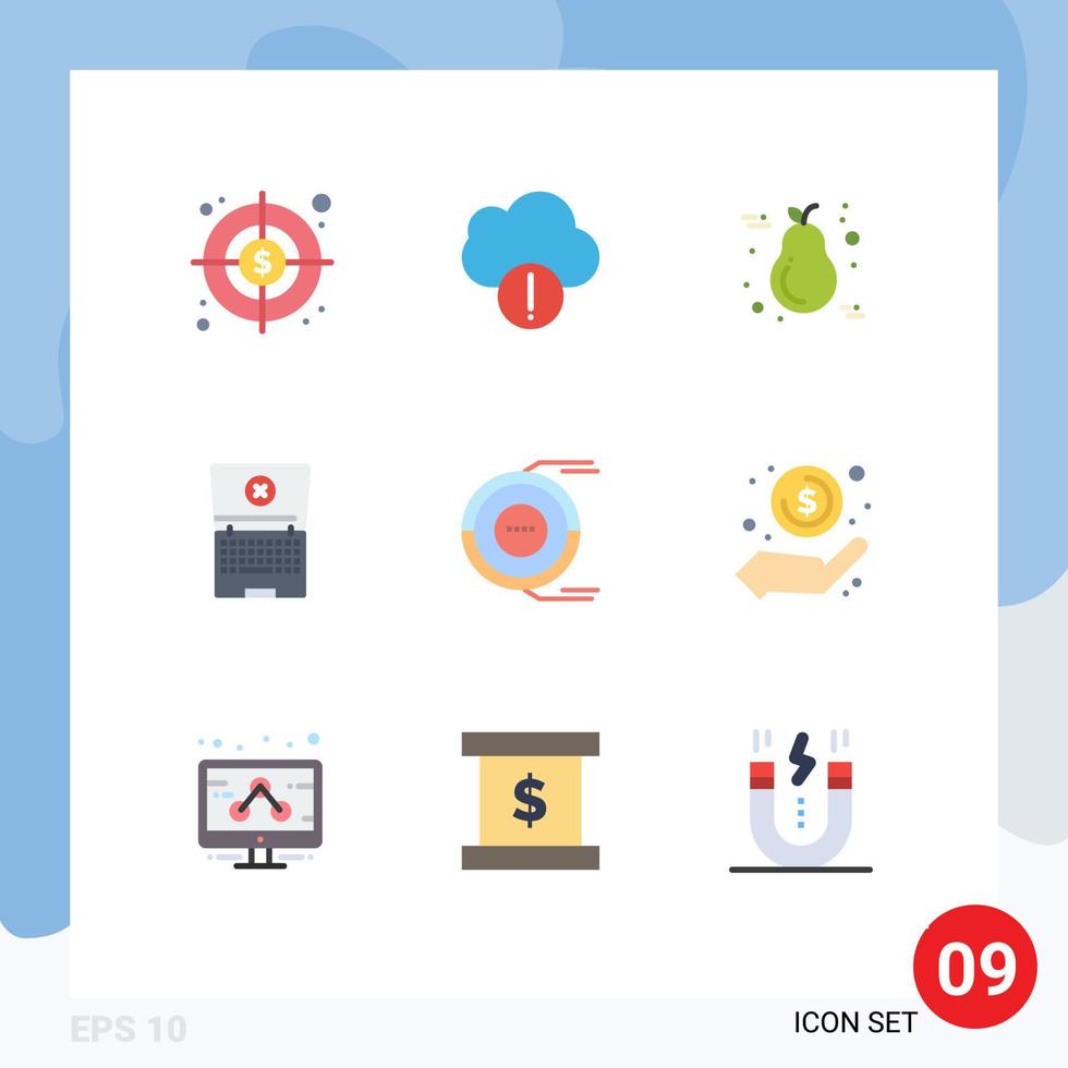 Universal Icon Symbols Group of 9 Modern Flat Colors of estimation analysis thanksgiving allocation computing Editable Vector Design Elements
