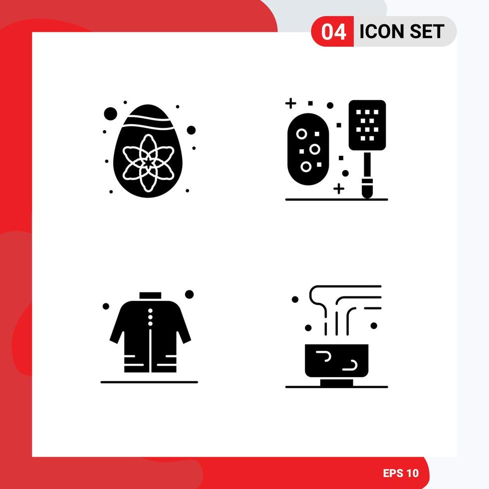 Stock Vector Icon Pack of 4 Line Signs and Symbols for decoration man bath shower eid Editable Vector Design Elements