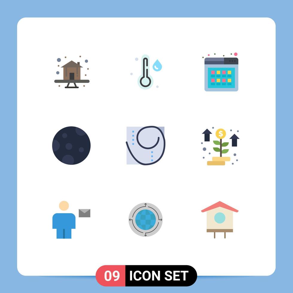 Set of 9 Vector Flat Colors on Grid for proportion golden ratio online weather moon Editable Vector Design Elements