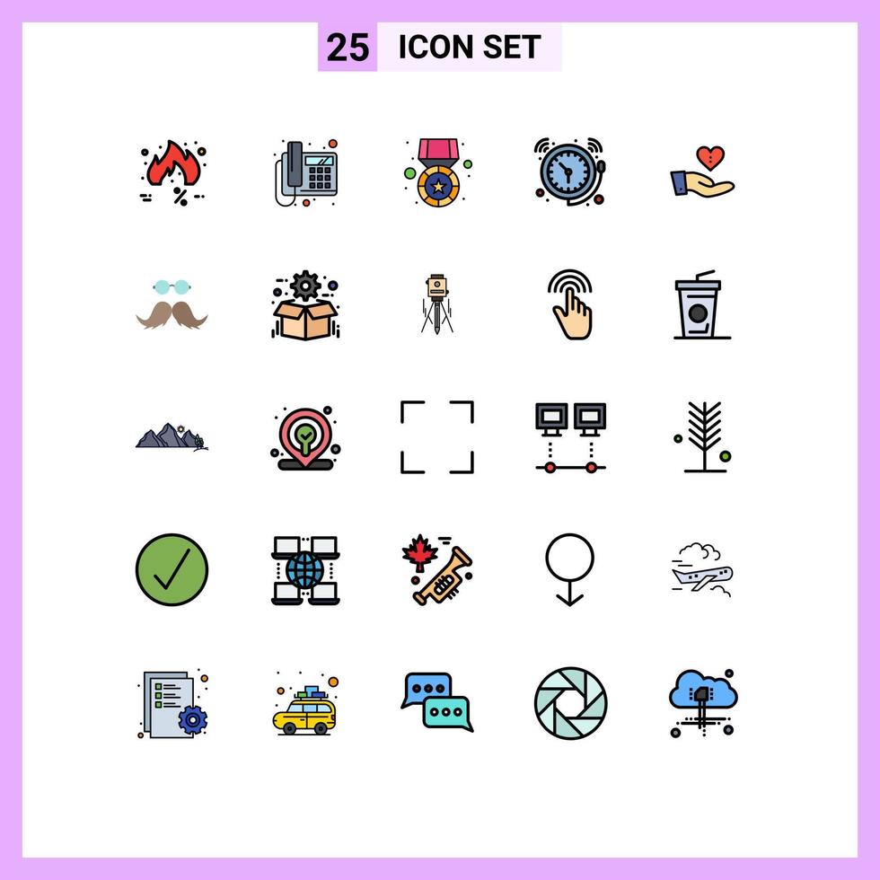 25 Creative Icons Modern Signs and Symbols of watch clock device bell prize Editable Vector Design Elements