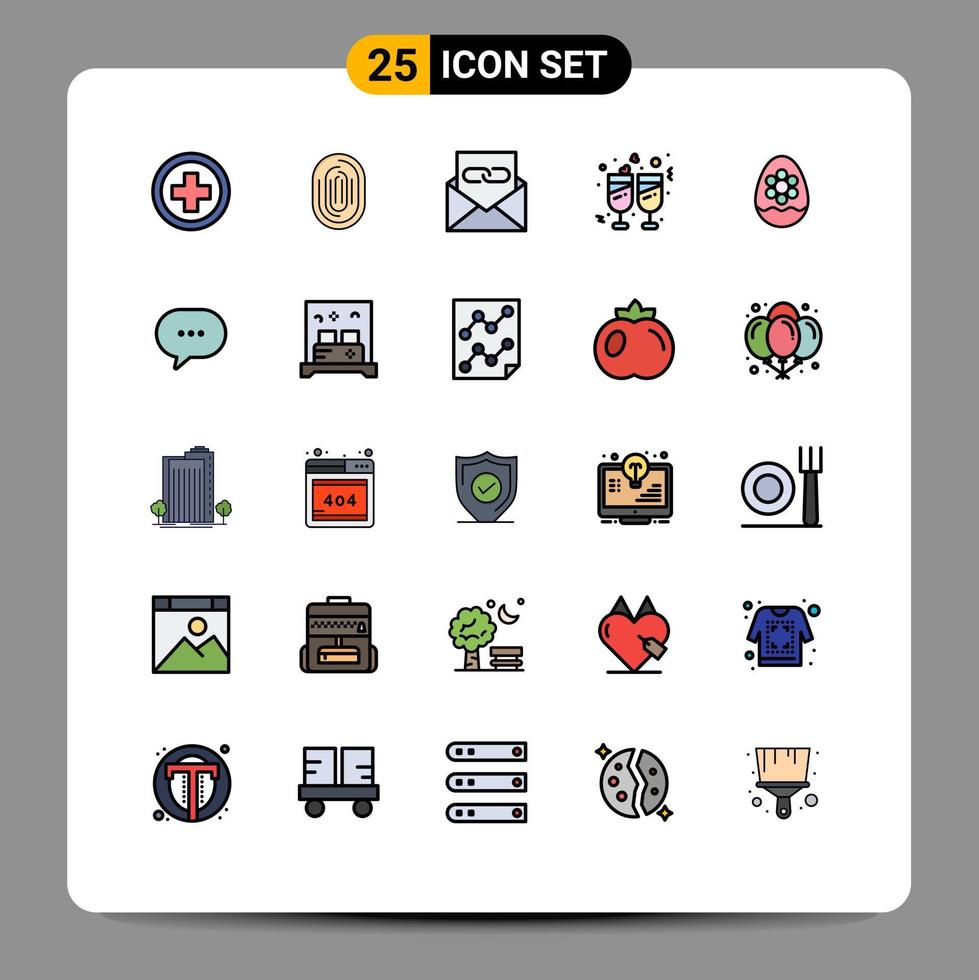 Set of 25 Modern UI Icons Symbols Signs for marriage champagne scanner envelope contact us Editable Vector Design Elements