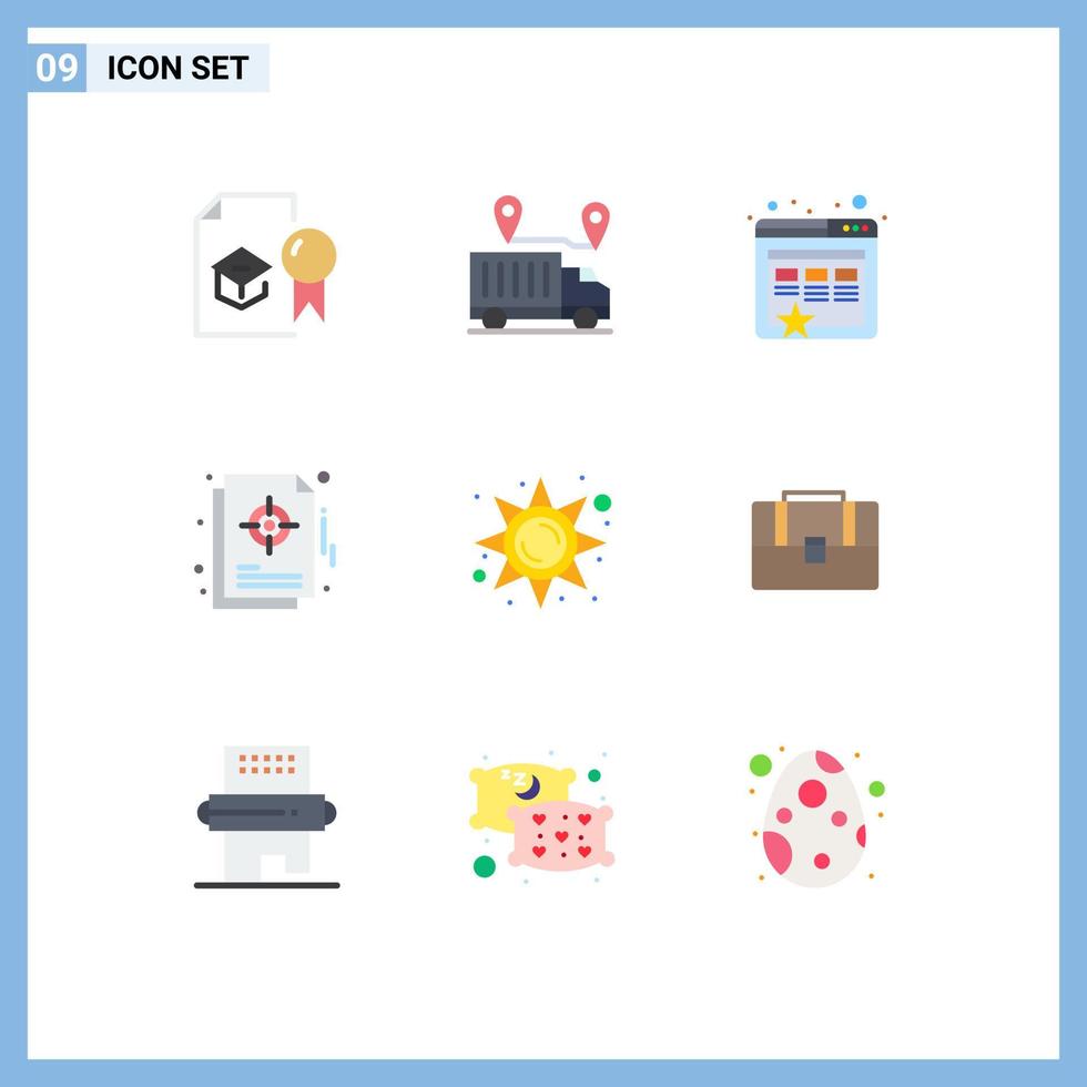 Modern Set of 9 Flat Colors and symbols such as target management trust focus marketing Editable Vector Design Elements