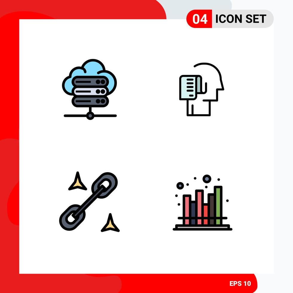 Stock Vector Icon Pack of 4 Line Signs and Symbols for database office human schedule business Editable Vector Design Elements