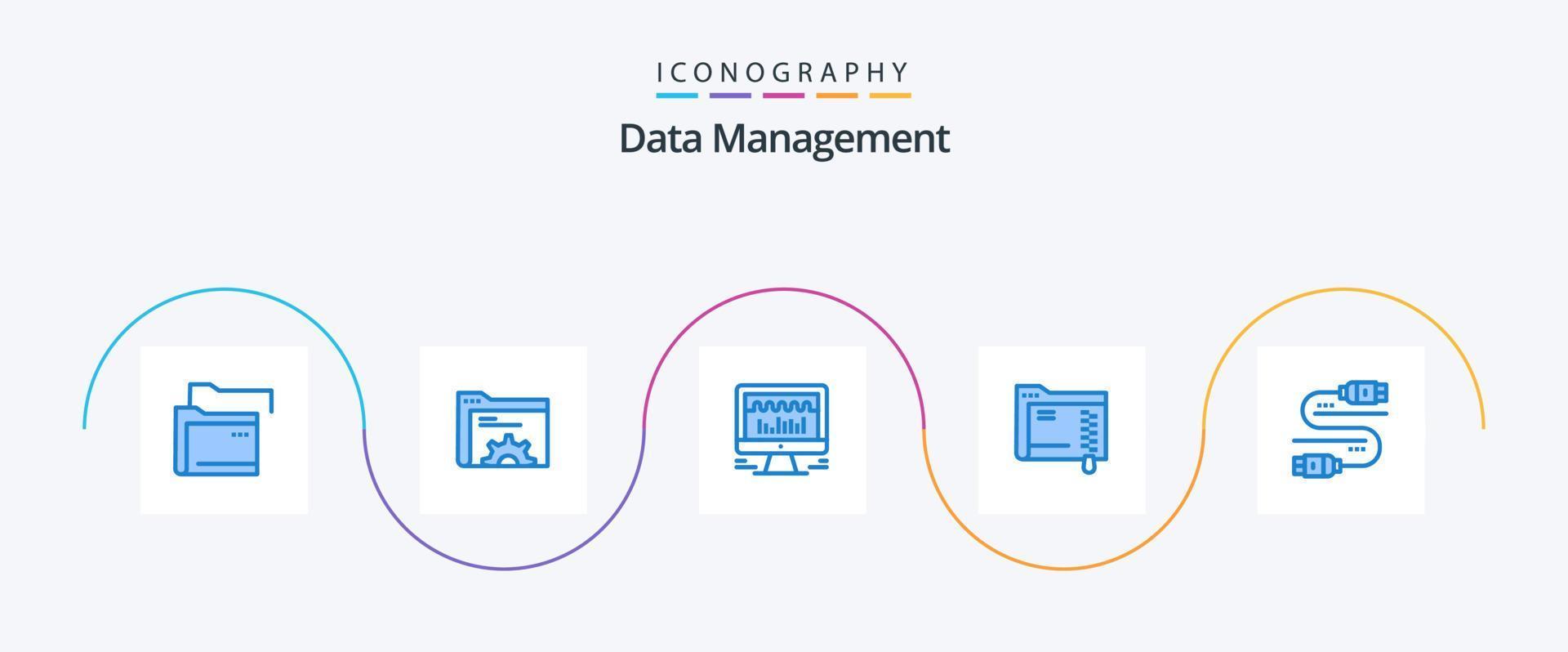 datos administración azul 5 5 icono paquete incluso sata. almacenamiento. computadora. servidor. datos vector