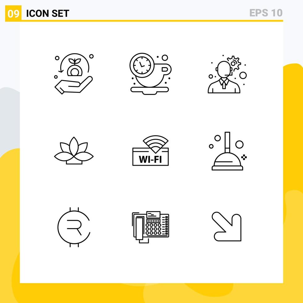 9 Creative Icons Modern Signs and Symbols of service hotel customer service plant india Editable Vector Design Elements